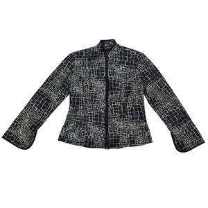 Baroque Women’s Size M Sequin‎ Snakeskin Button Front Blazer Glam Office